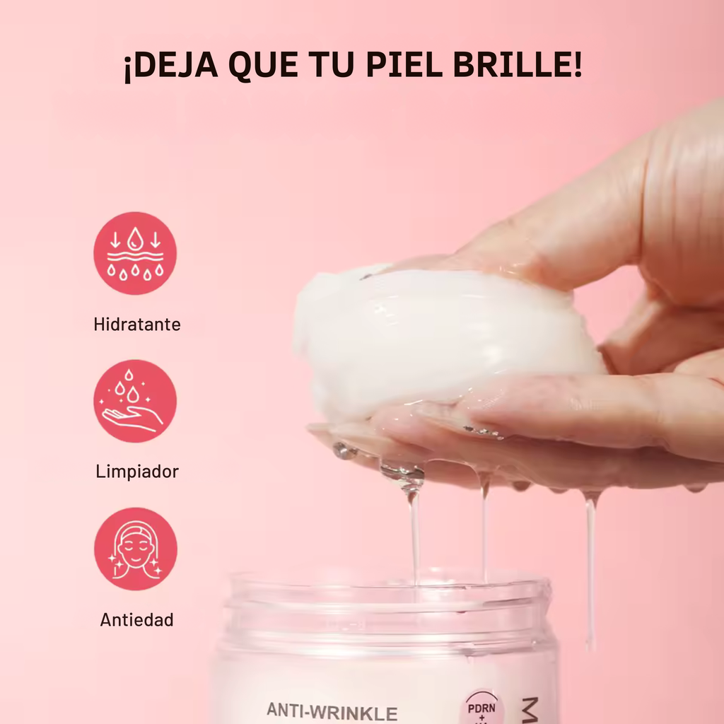 Almohadillas Iluminadoras con PDRN, ÁCIDO HIALURÓNICO y COLÁGENO. Cuidado Facial Que Da Volumen Y Luminosidad